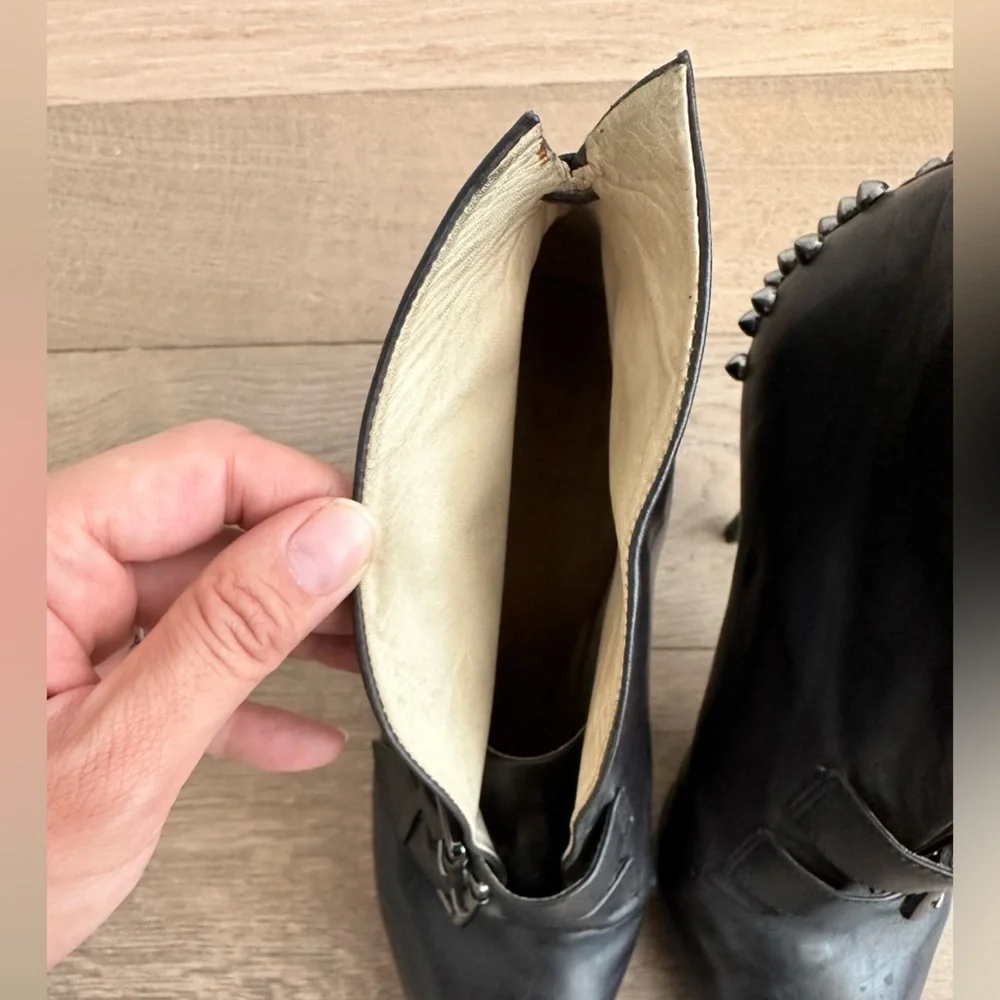 *SALE* McQ Alexander McQueen Stiletto Black Leather Boots - Picture 13 of 13